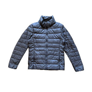 Uniqlo Japan Womens Down Puffer Jacket Gray Light-weight Minimalist Gorpcore